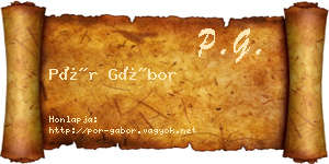 Pór Gábor névjegykártya